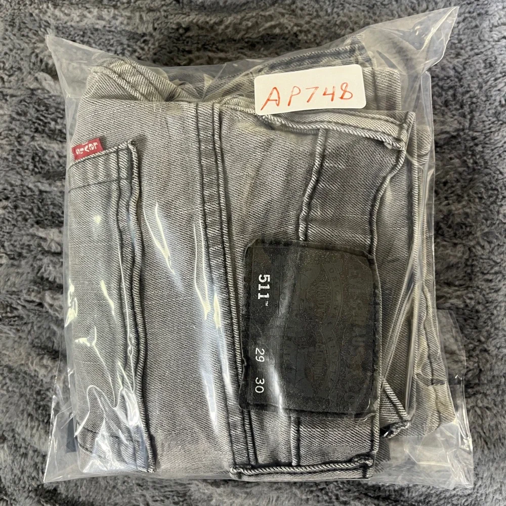 Levis 511 Slim Fit Gray Faded Denim Jeans Mens 29x28 S40178 AD